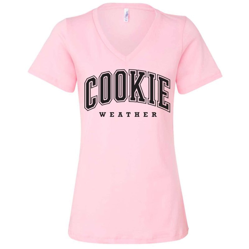 cookie weather vneck pink black