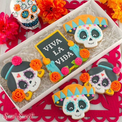 day of the dead skull cookies box