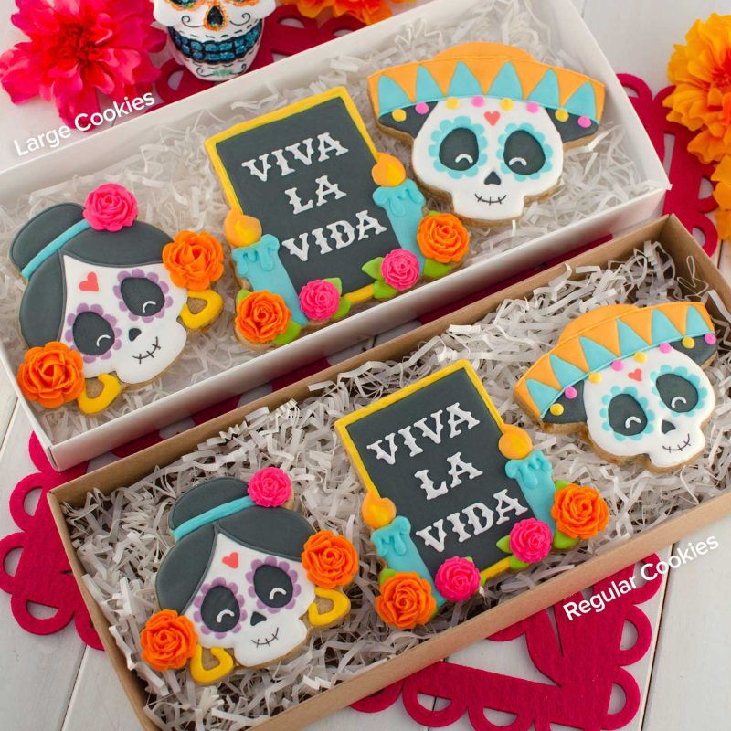 day of the dead skull cookies size