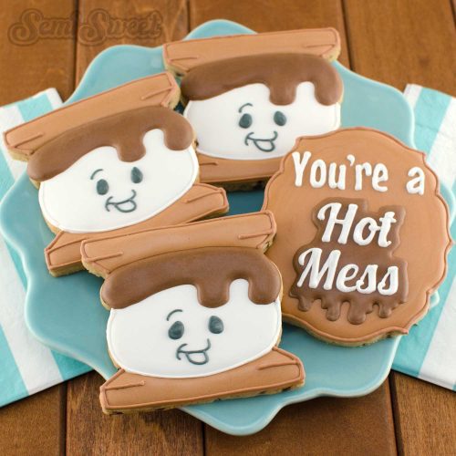 decorated smore cookies square