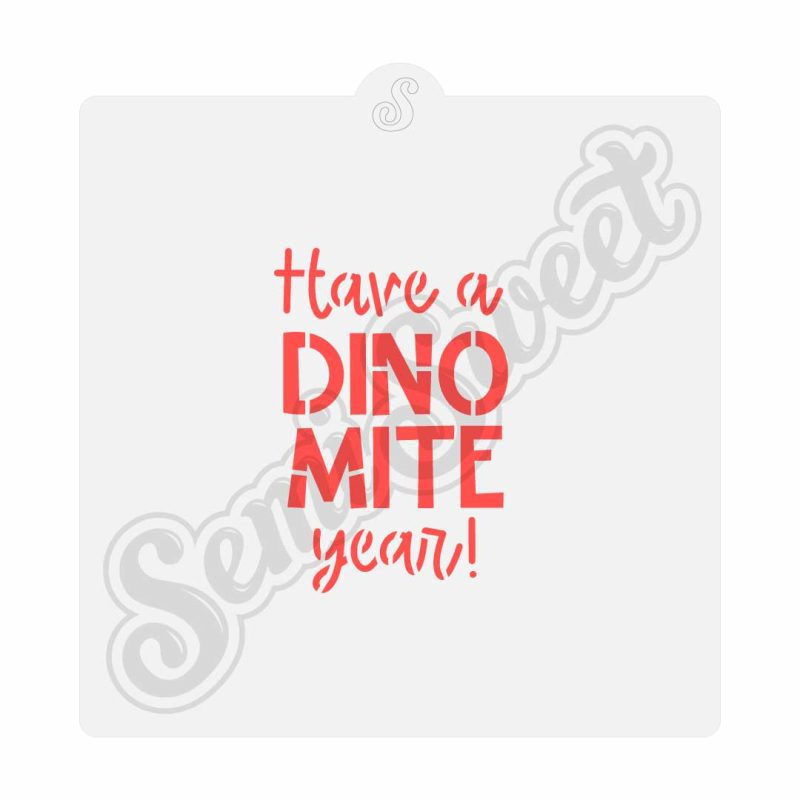 dino mite year stencil