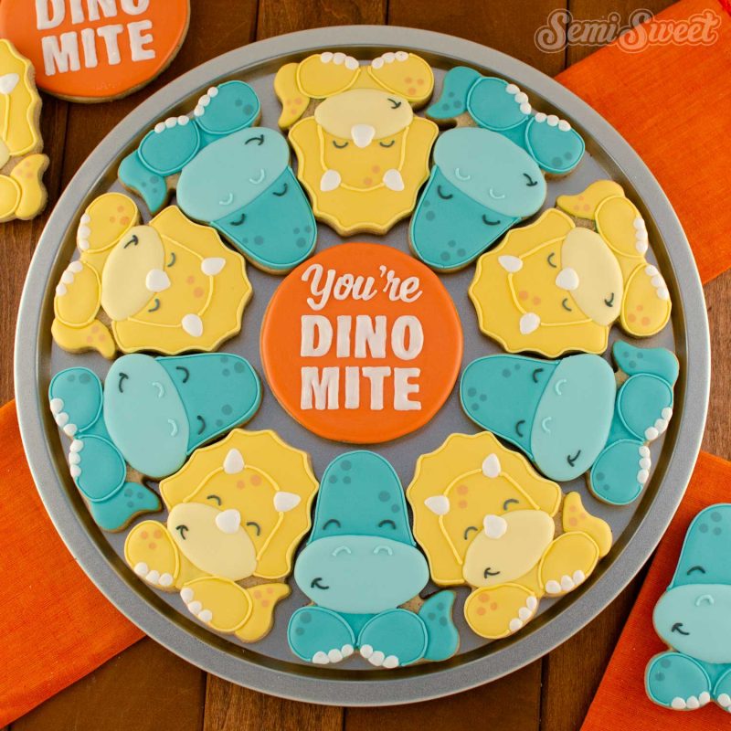 dinosaur cookie platter square