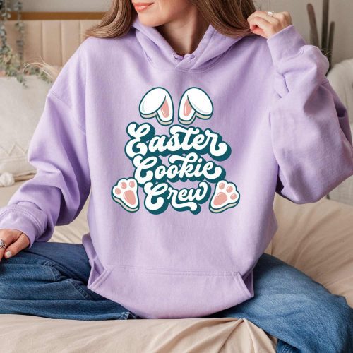 easter cookie crew hoodie orchid