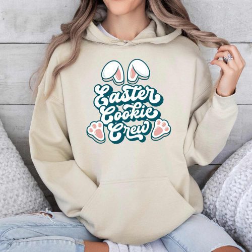 easter cookie crew hoodie sand