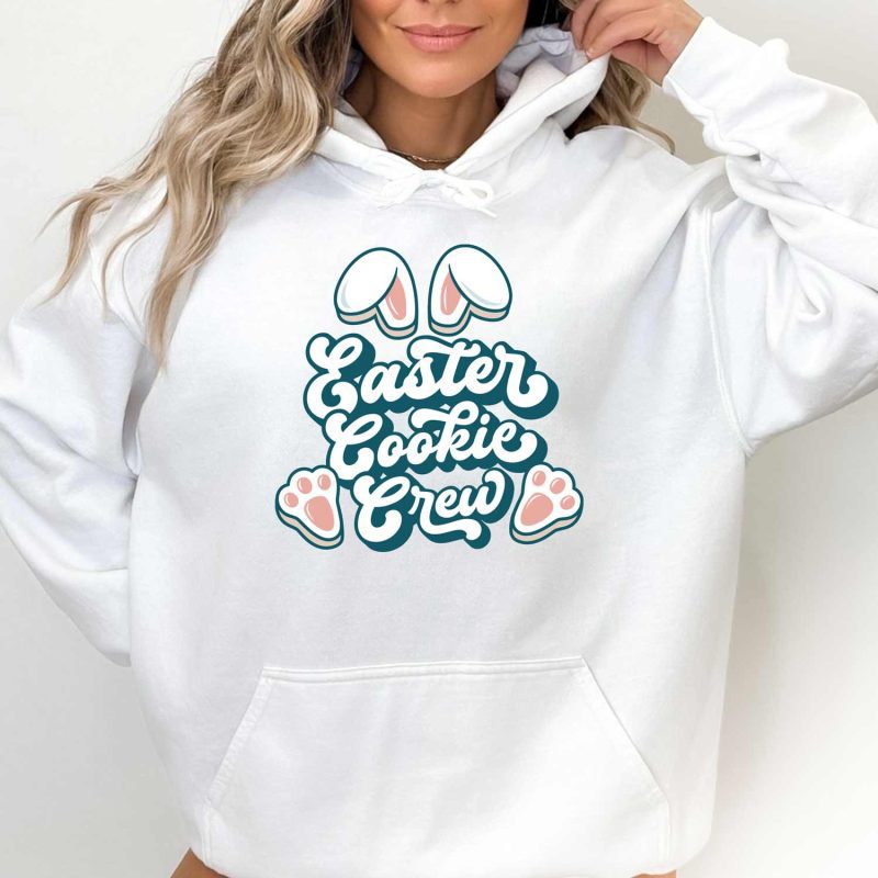 easter cookie crew hoodie white