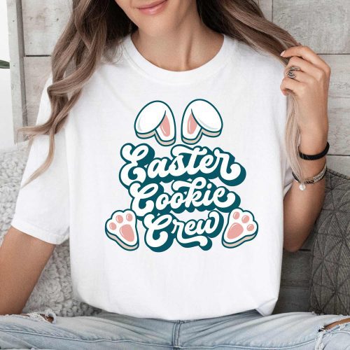 easter cookie crew shirt white