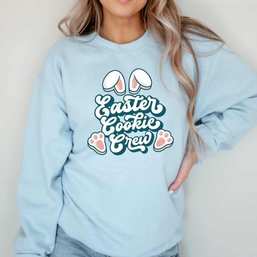 easter cookie crew sweatshirt light blue