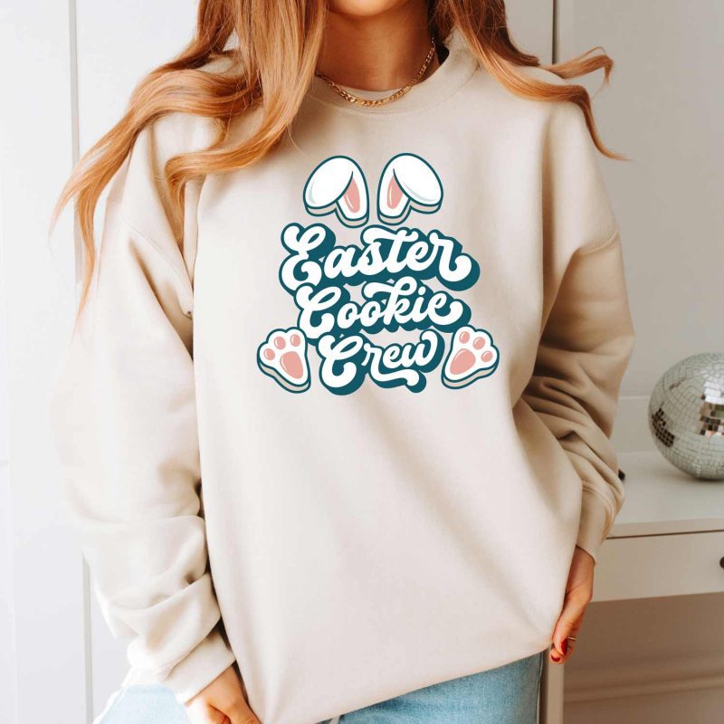 easter cookie crew sweatshirt sand