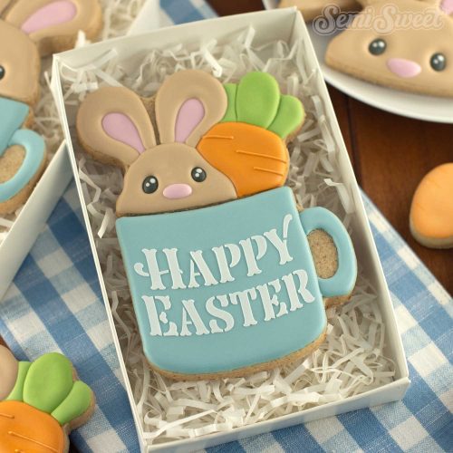 easter bunny carrot mug square