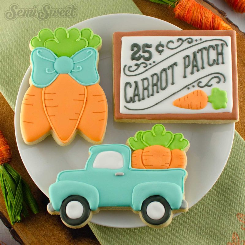 easter truck cookies square