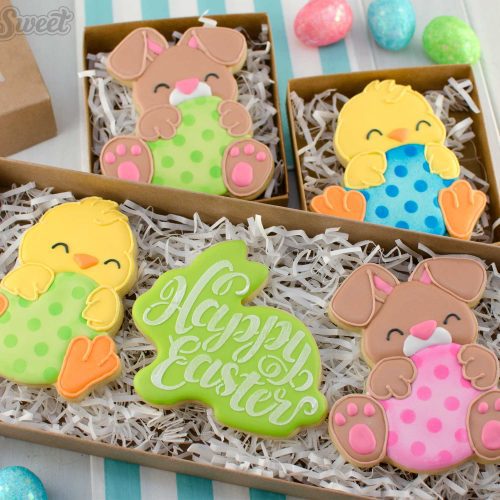 egg hugger cookies in boxes