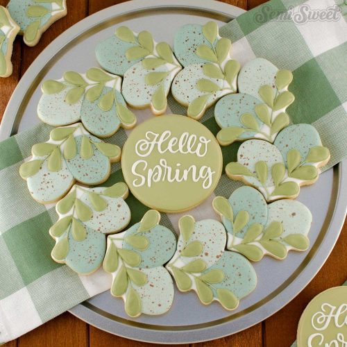 egg wreath cookie platter square