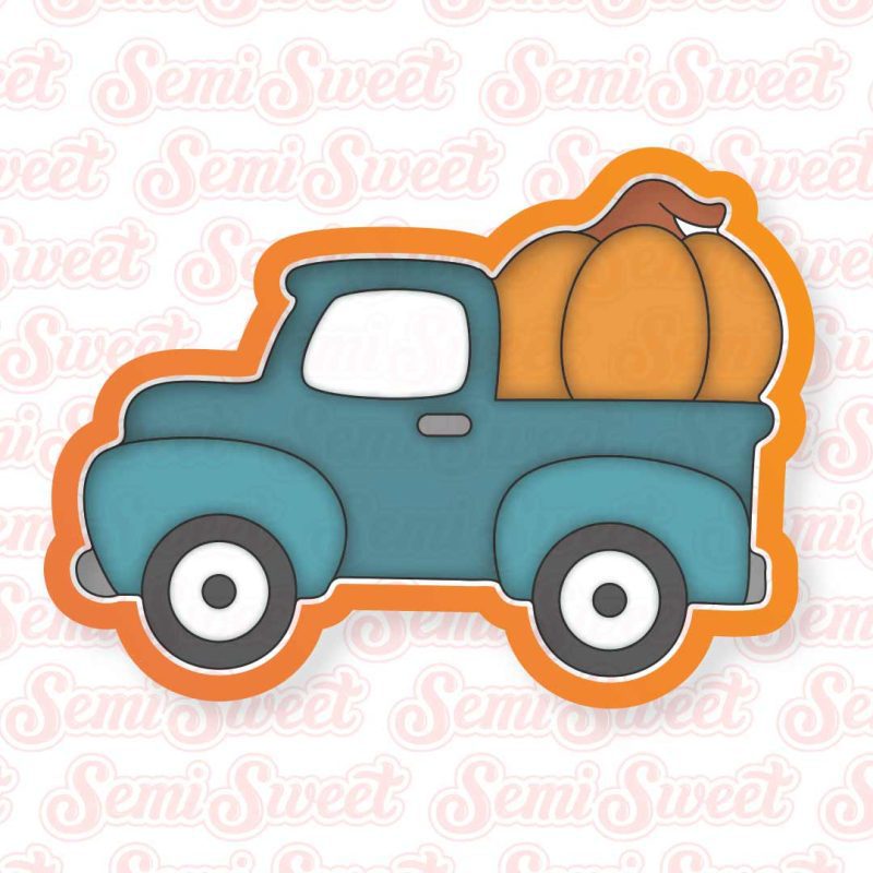 farmhouse truck with pumpkin