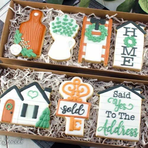 farmhouse housewarming cookies boxes