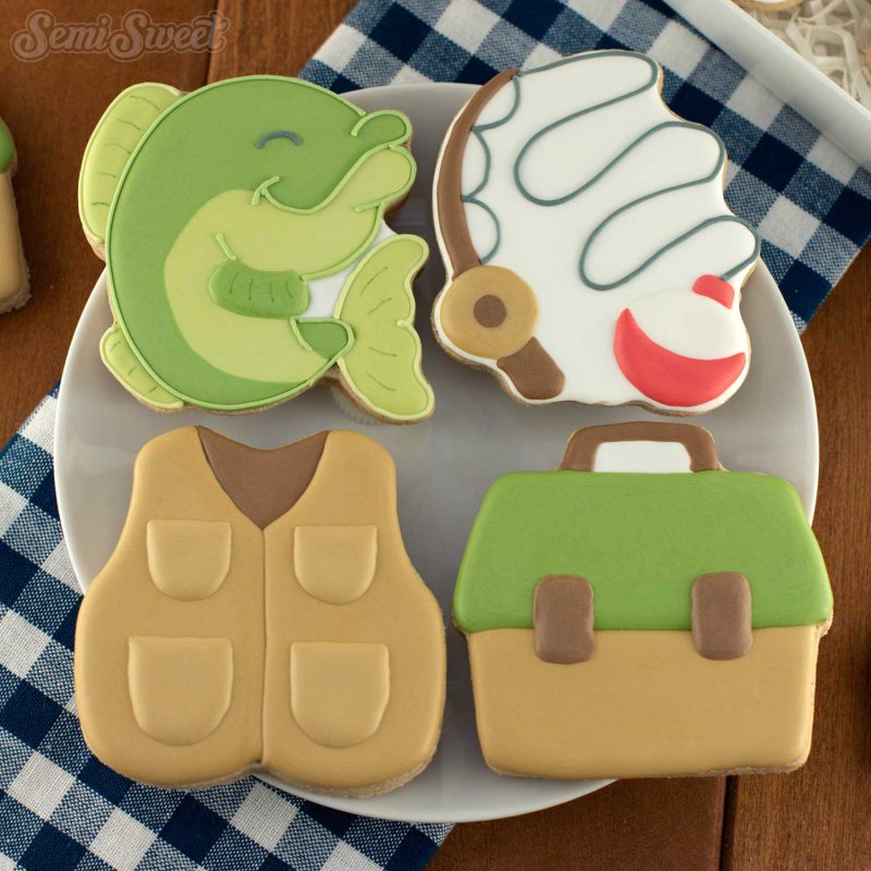 fishing cookie set square