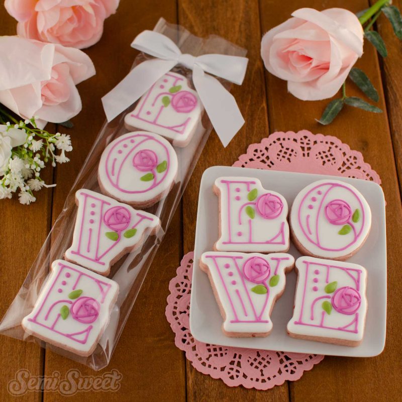 floral love mini cookies