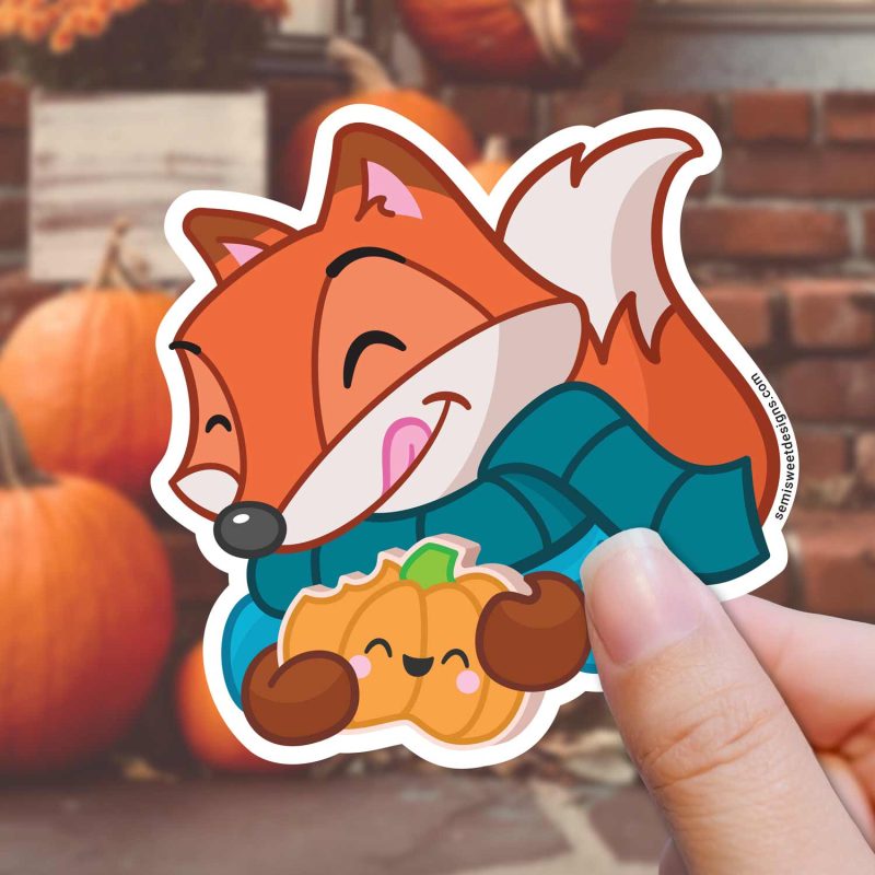 fox fall sticker