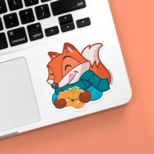 fox fall sticker laptop