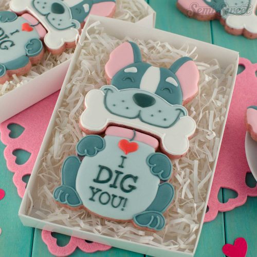 french bulldog cookie Set square