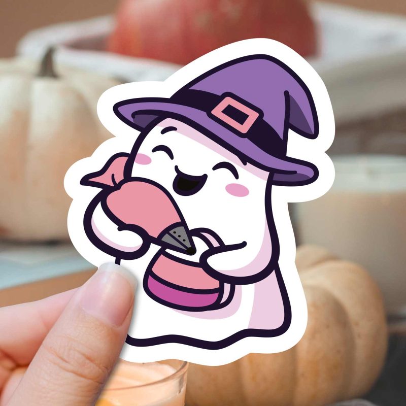 ghost witch sticker