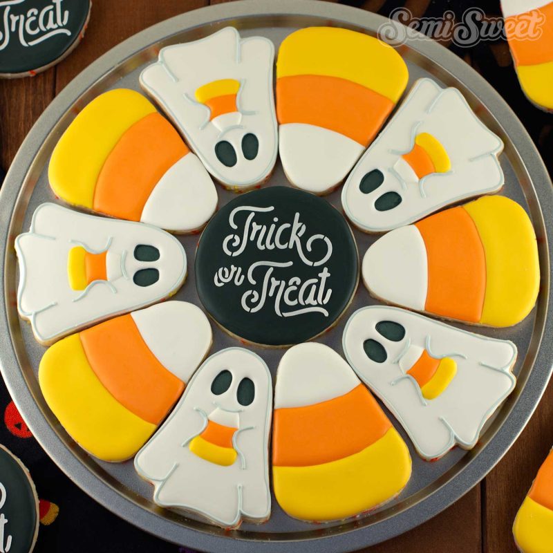 ghost candy corn cookie platter square