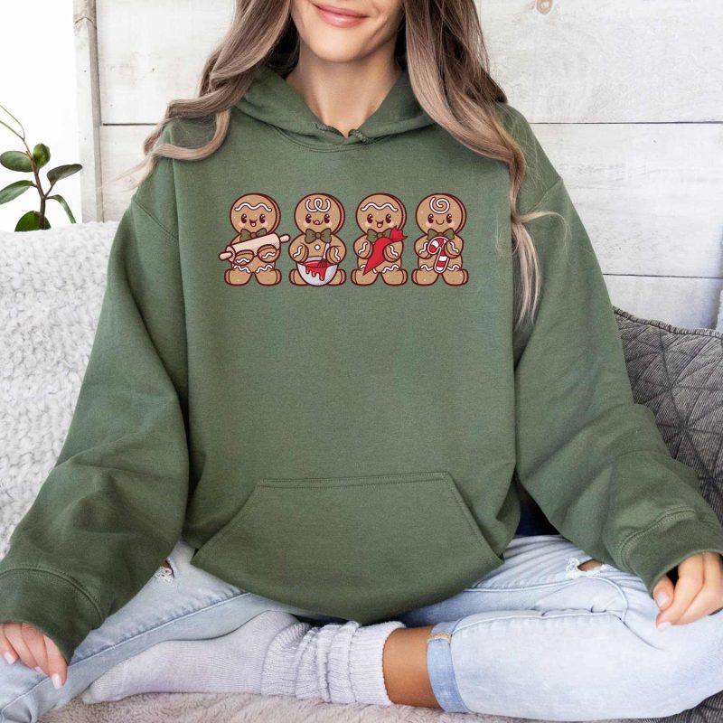 ginger baking military green hoodie