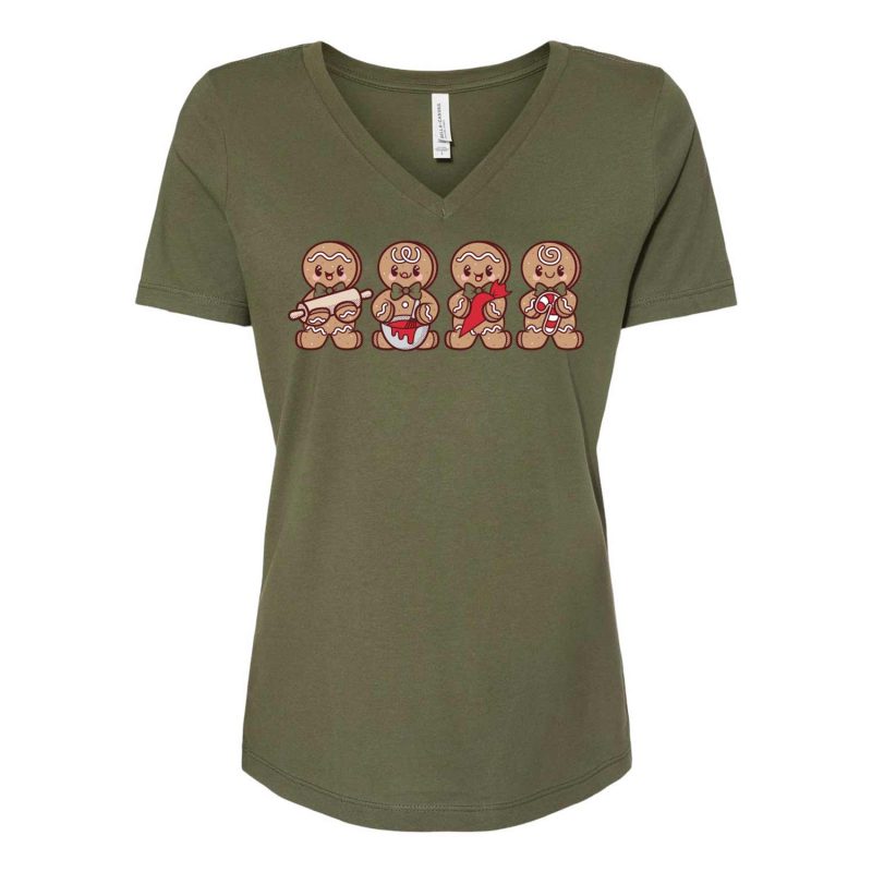 ginger baking military green vnecks