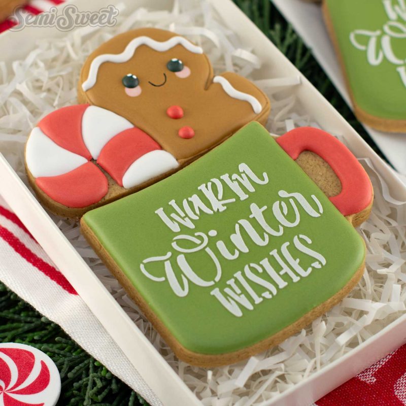 gingerbread candy cane mug cookie square