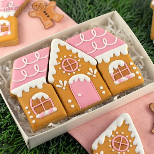 gingerbread house cookie set square