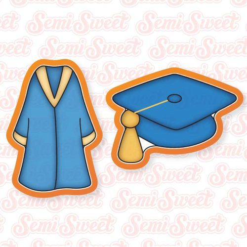 grad cap gown platter cutters 2pc