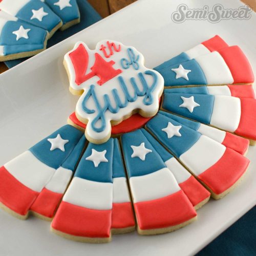 half bunting cookie platter