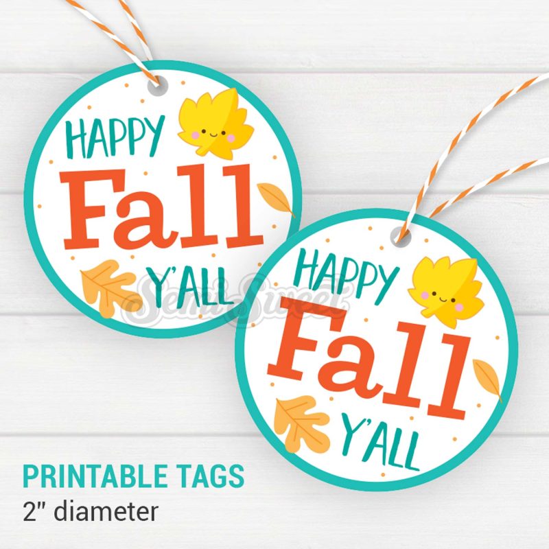 happy fall circle tags