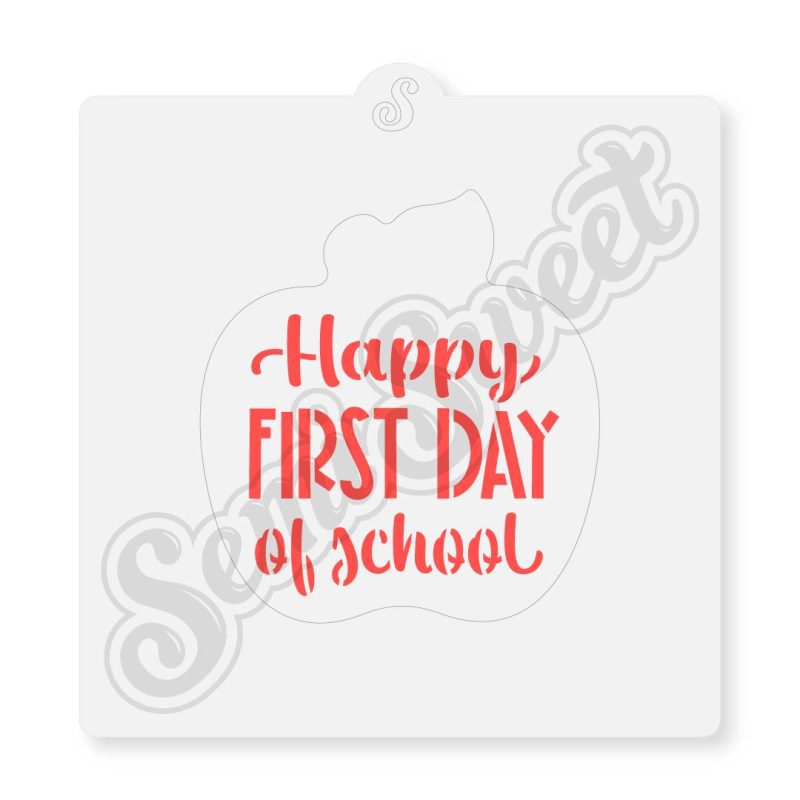 happy first day of school stencil