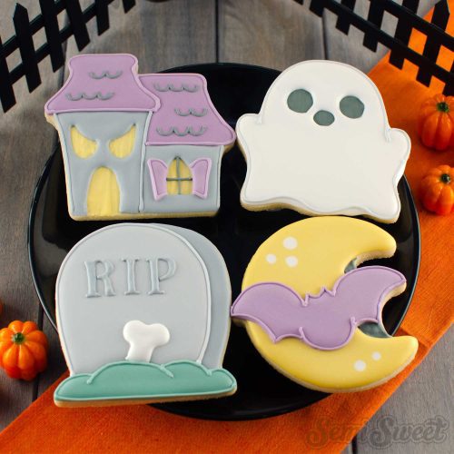 haunted house cookie set square