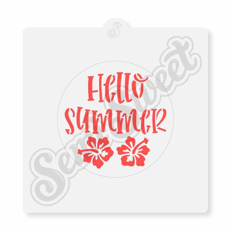 hello summer stencil