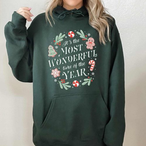 its the most wonderful time of the year forest green hoodie