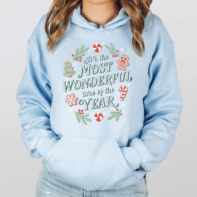 its the most wonderful time of the year light blue hoodie