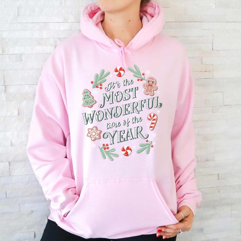 its the most wonderful time of the year light pink hoodie