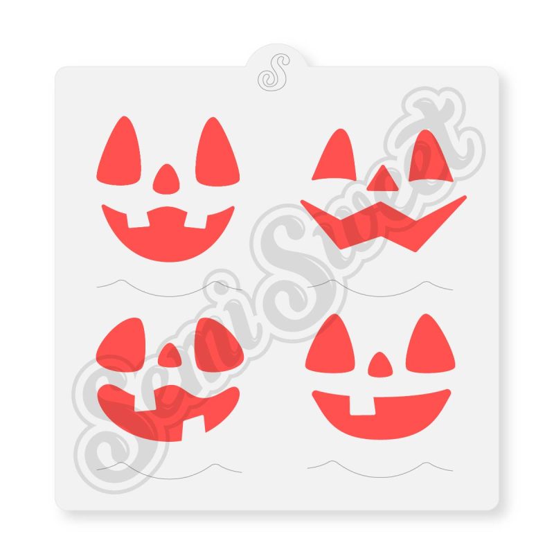 Jack-o'-Lantern Faces Large Stencil | Semi Sweet Designs