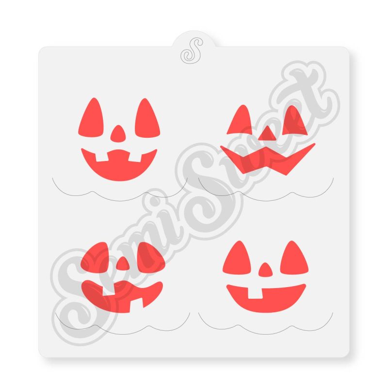 Jack-o'-Lantern Faces Small Stencil | Semi Sweet Designs