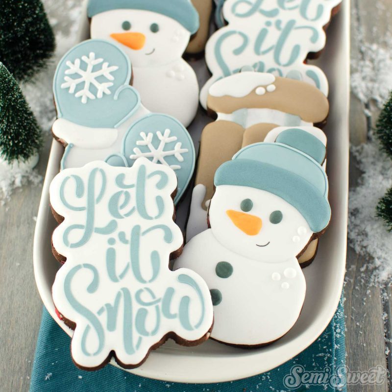 let it snow cookie stencil