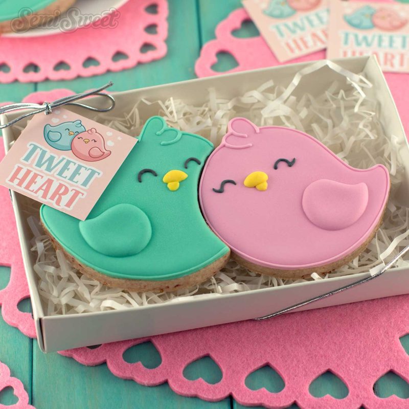 love birds cookie square