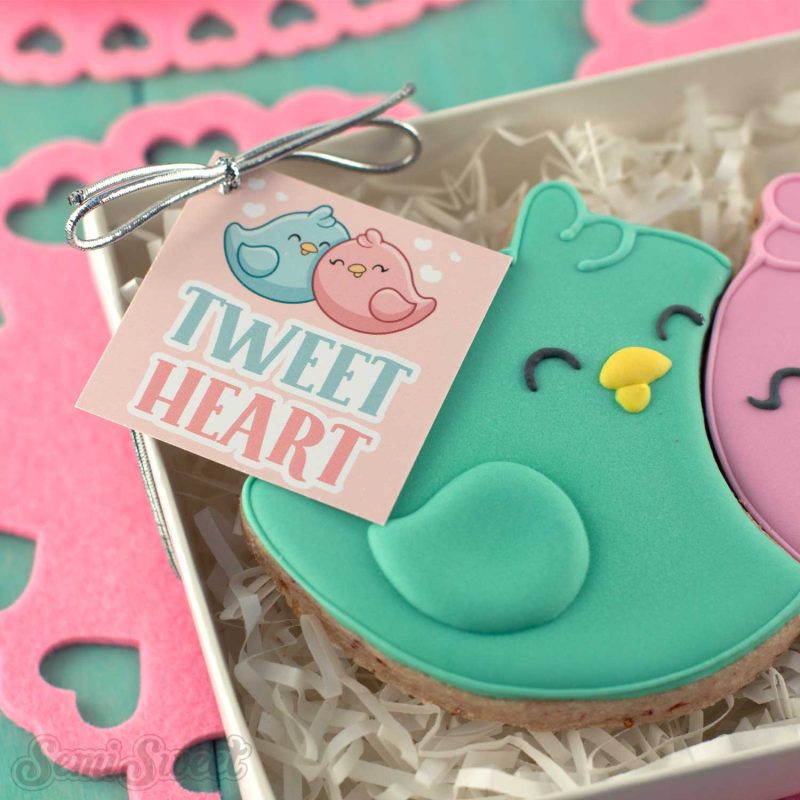 love birds cookie tag