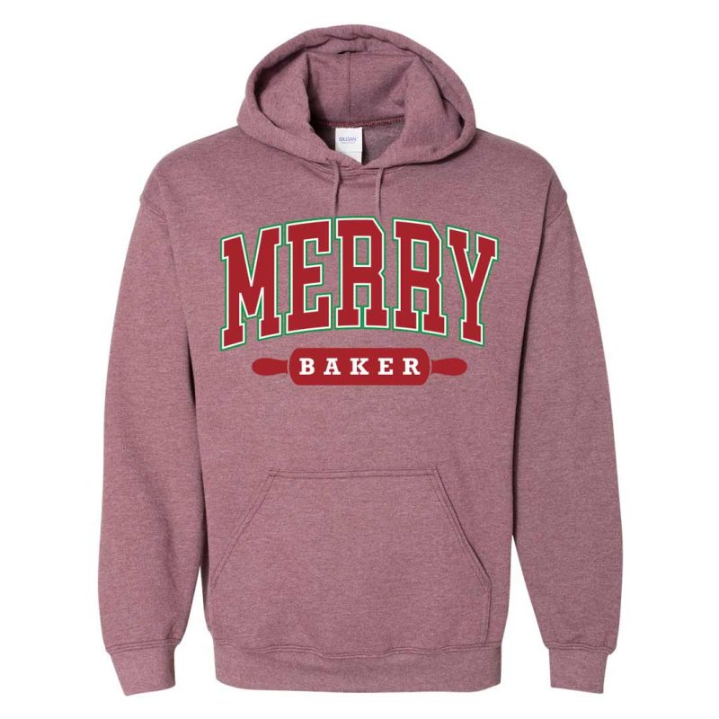 merry baker 180 hoodie heather dark maroon