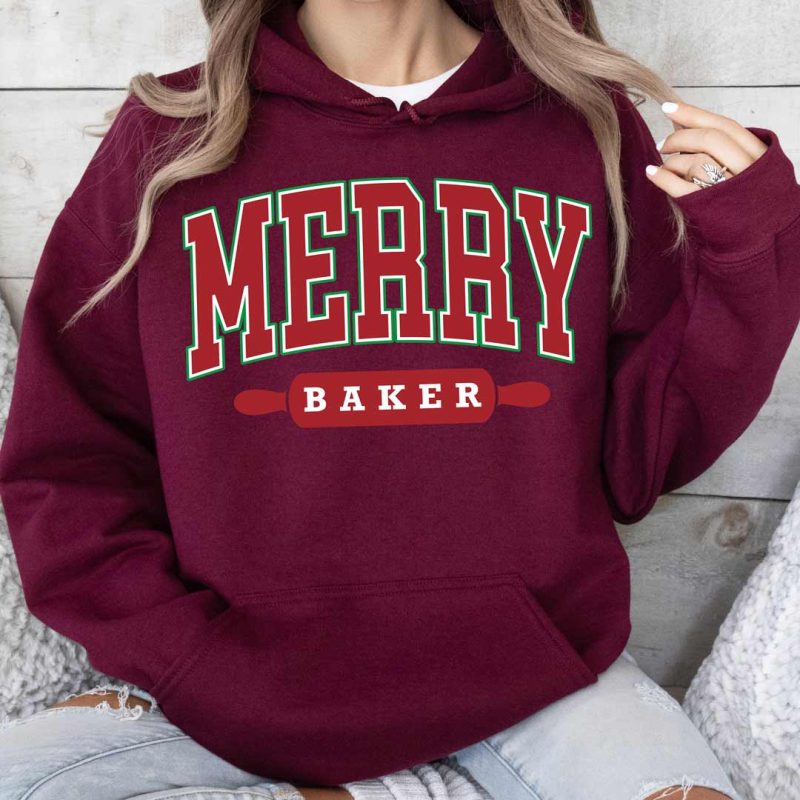 merry baker 180 hoodie maroon