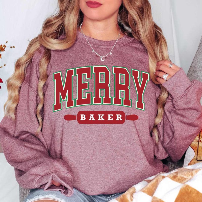 merry baker sweatshirt heather dark maroon