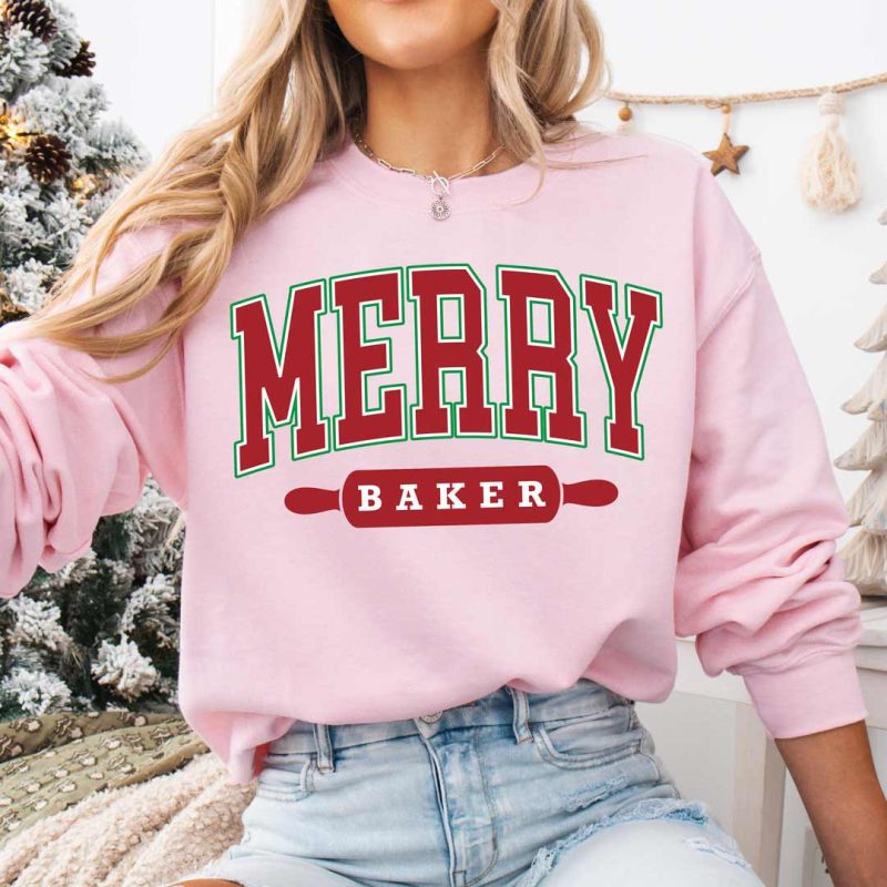 merry baker sweatshirt light pink