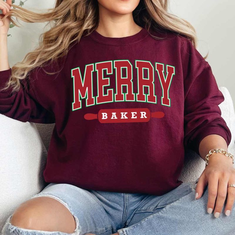 merry baker sweatshirt maroon