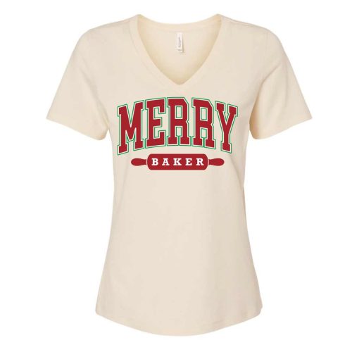 merry baker vneck natural