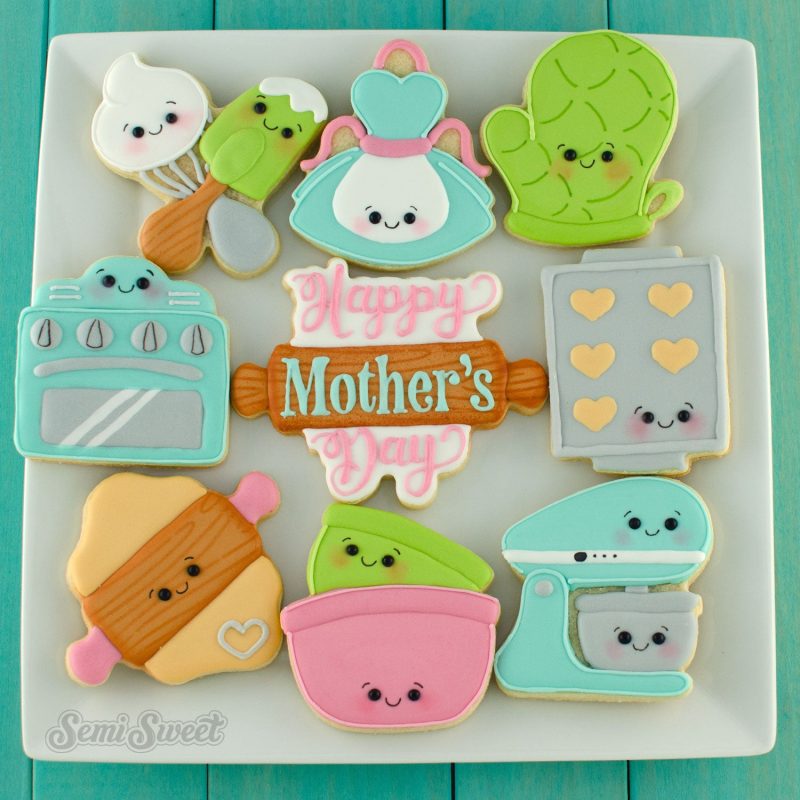 mothers day baking cookies platter